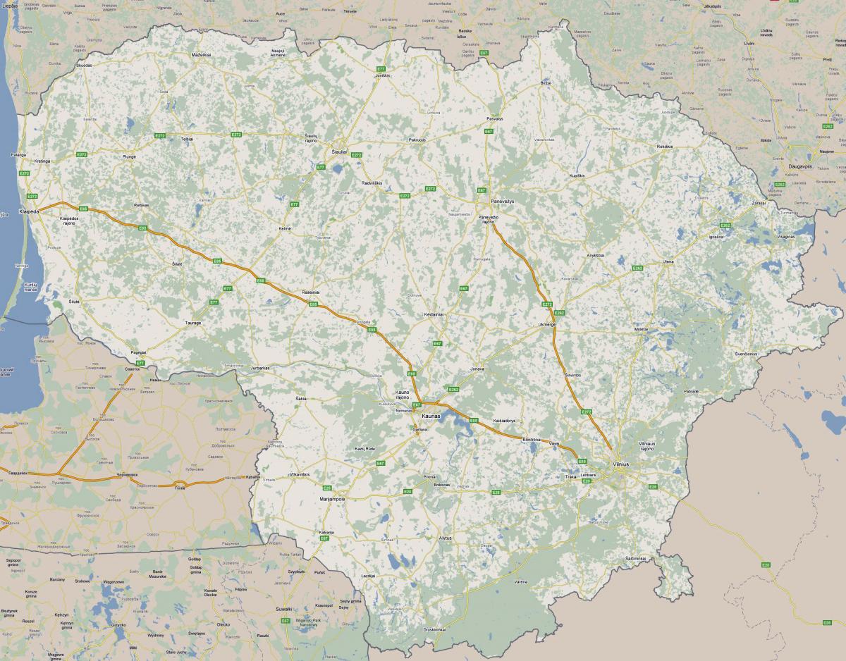 خريطة ليتوانيا السياحية 
