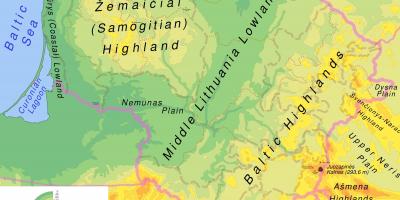 خريطة ليتوانيا المادية