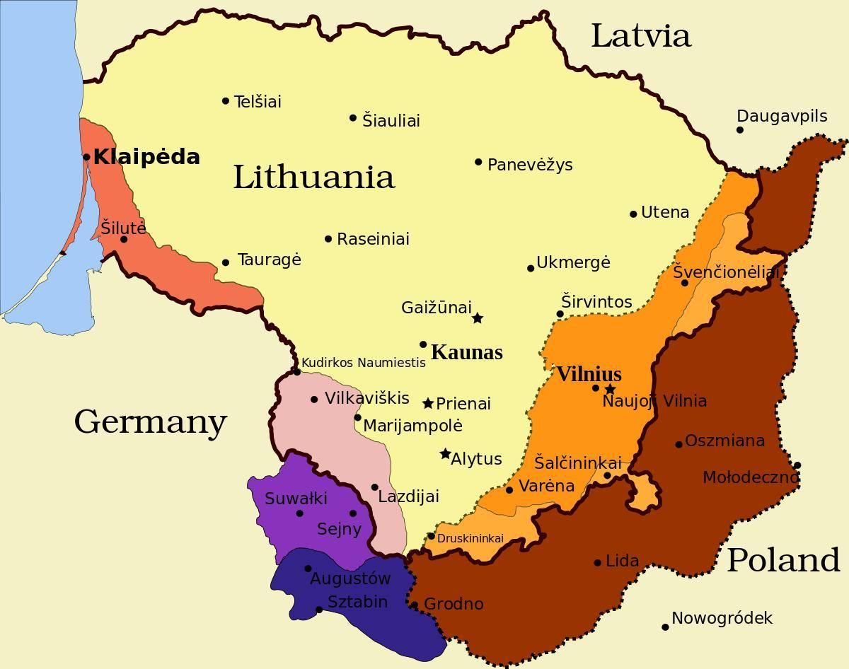 خريطة ليتوانيا في كاوناس