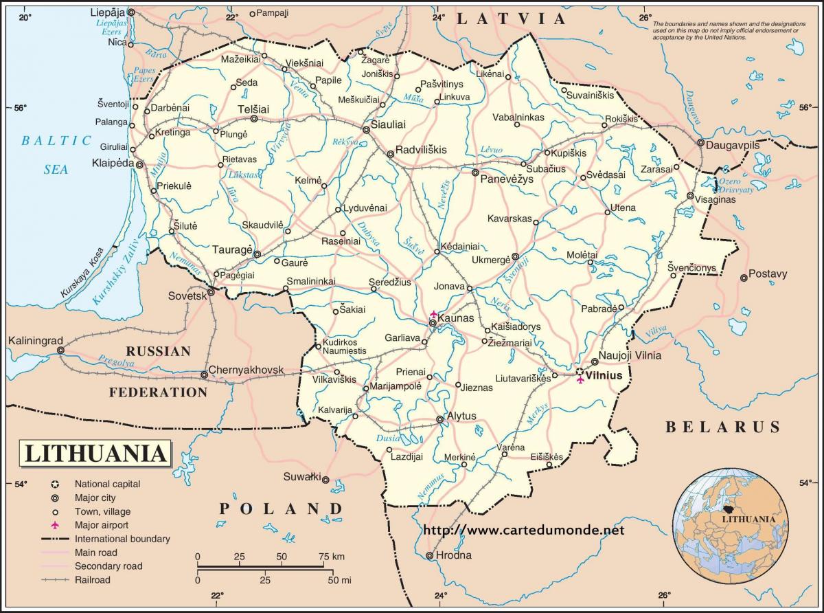خريطة ليتوانيا البلد